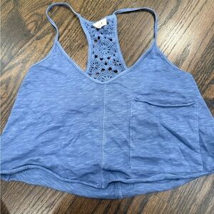 Aerie Blue Camisole with Crochet Accent